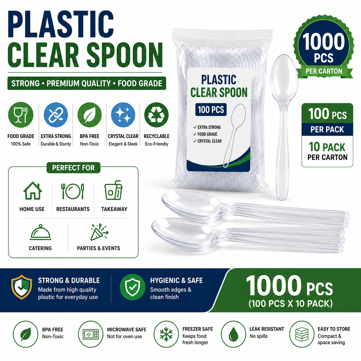 PLASTIC CLEAR SPOON (100*10)